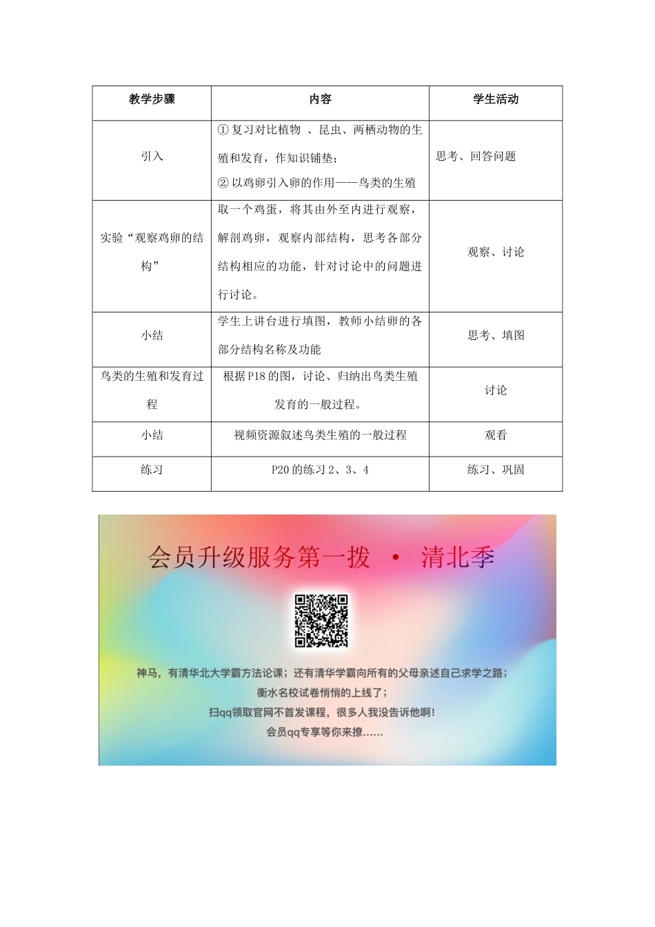 八年级生物下册 第七单元 生物圈中生命的延续和发展 第一章 生物的生殖和发育 第四节 鸟的生殖和发育教案2（新版）新人教版-（新版）新人教版初中八年级下册生物教案_第2页