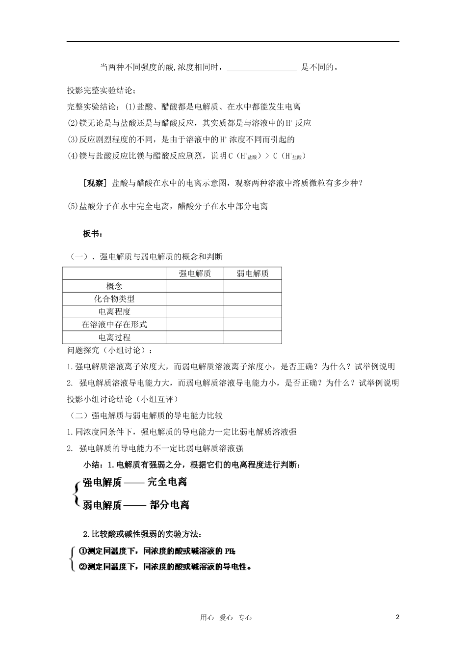 高中化学 3.1《弱电解质的电离》教案 苏教版选修4_第2页