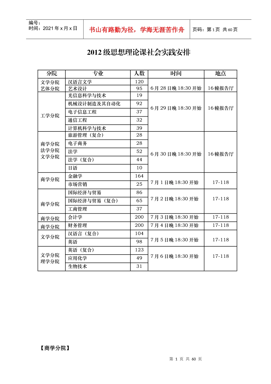 XXXX行知学院实践教学周工作安排表(印刷版)_第2页