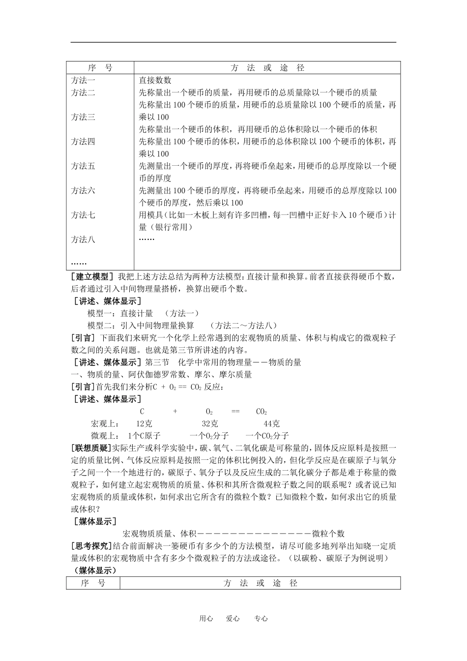 高中化学第1章第3节 化学中常用的物理量----物质的量新人教版必修1_第2页
