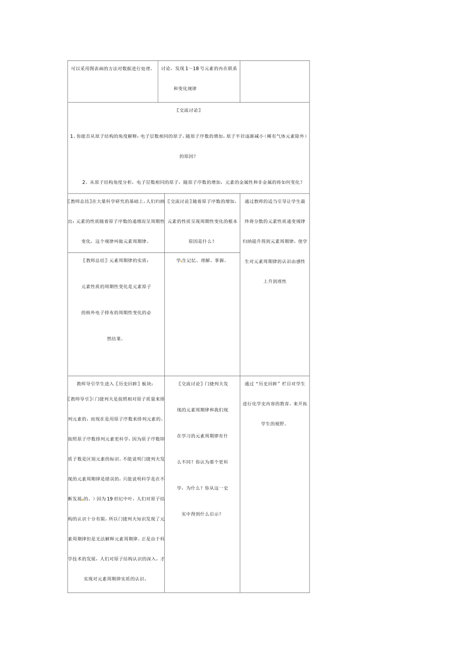 高中化学《元素周期律和元素周期表》教案新人教版必修2_第3页