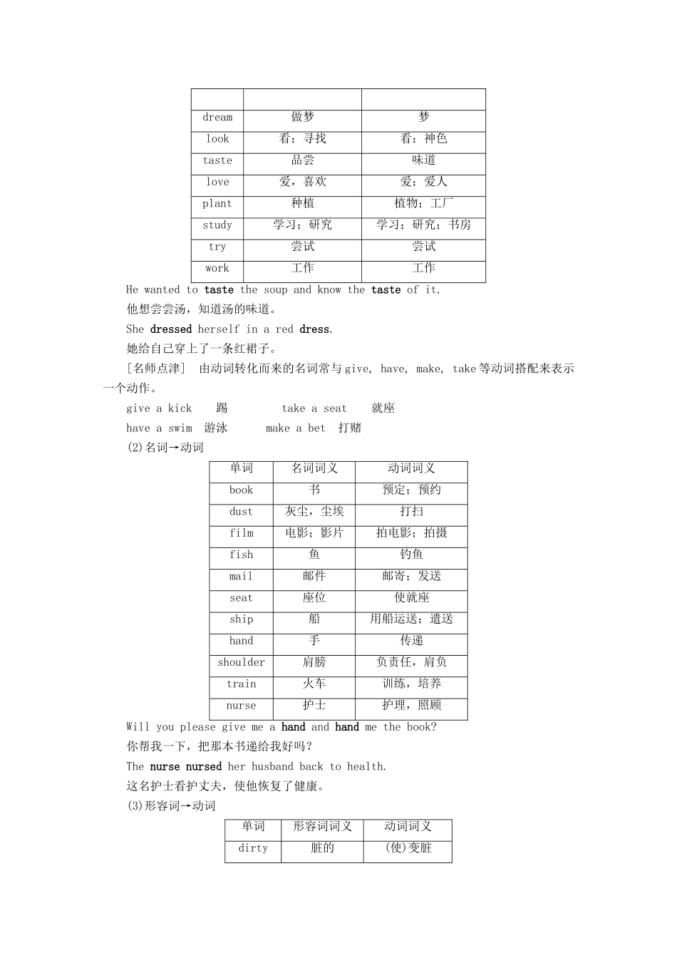 高中英语 Module 1 Basketball Section Ⅲ Grammar-词性转化和词的派生教案（含解析）外研版选修7-外研版高二选修7英语教案_第2页