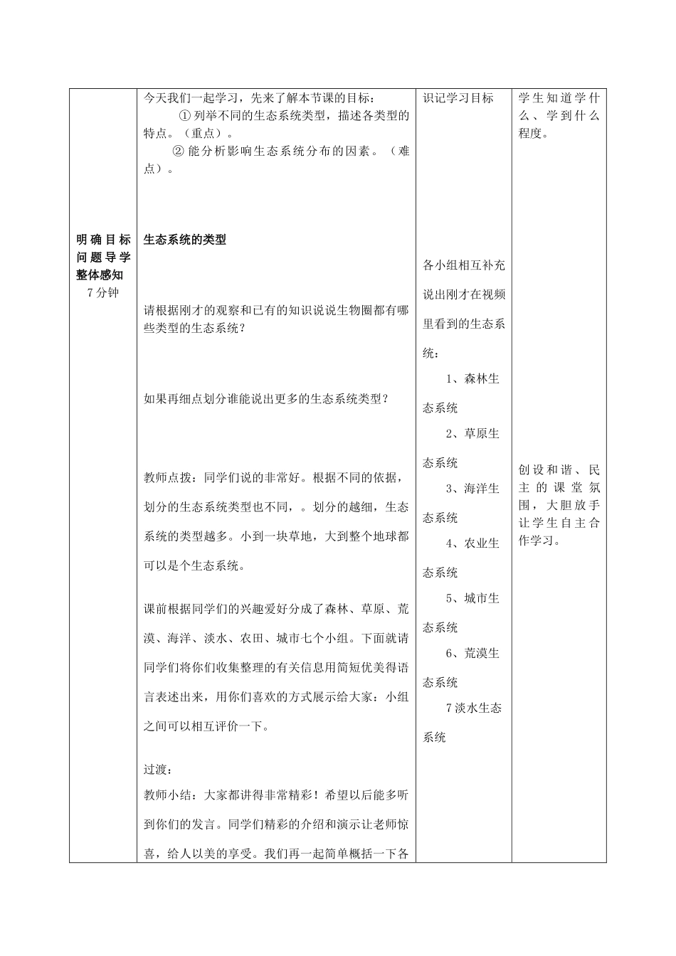 -八年级生物下册 6.1.4 生态系统的类型优秀教案 济南版-济南版初中八年级下册生物教案_第3页