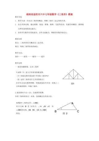 湖南省益阳市六中七年级数学《三角形》教案