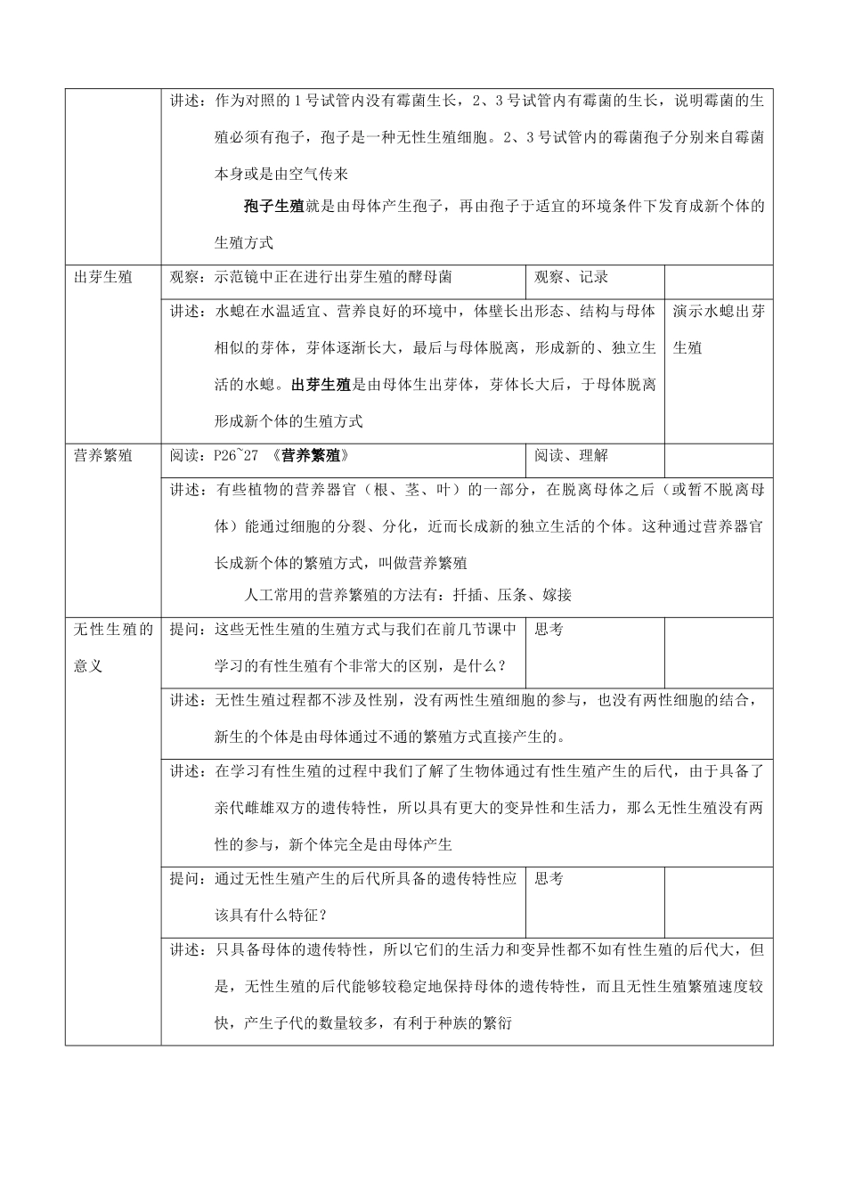 八年级生物上册 10.2.1无性生殖的类型教案 北京课改版_第3页