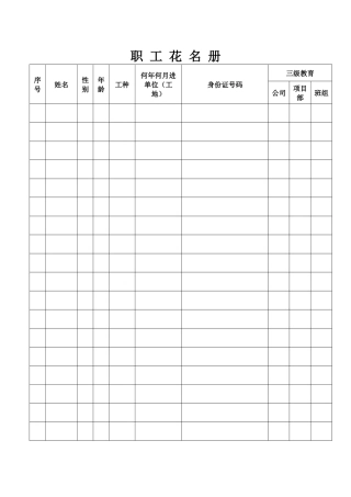 全套施工安全台账
