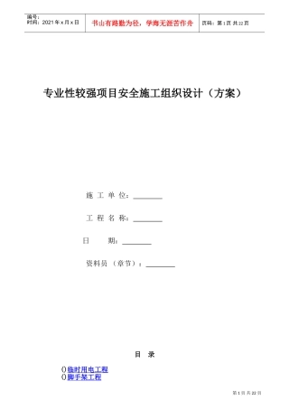 专业性较强项目安全施工组织设计方案范本(DOC28页)