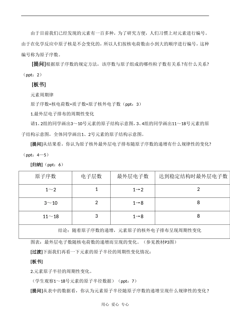 高中化学1.2.1《元素周期律》教案人教版必修二_第2页