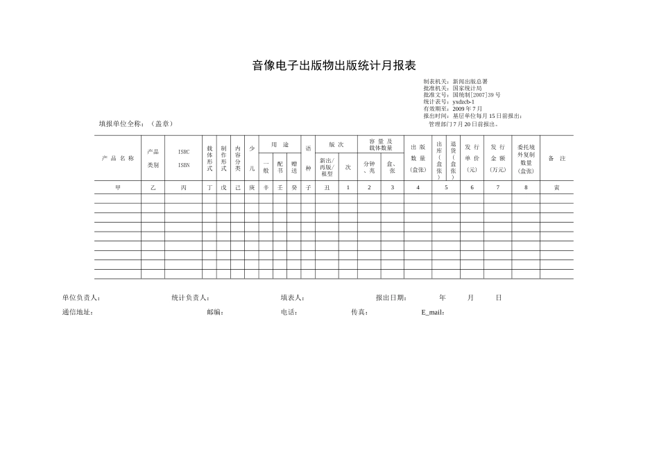 全国音像电子出版物出版统计报表制度_第3页
