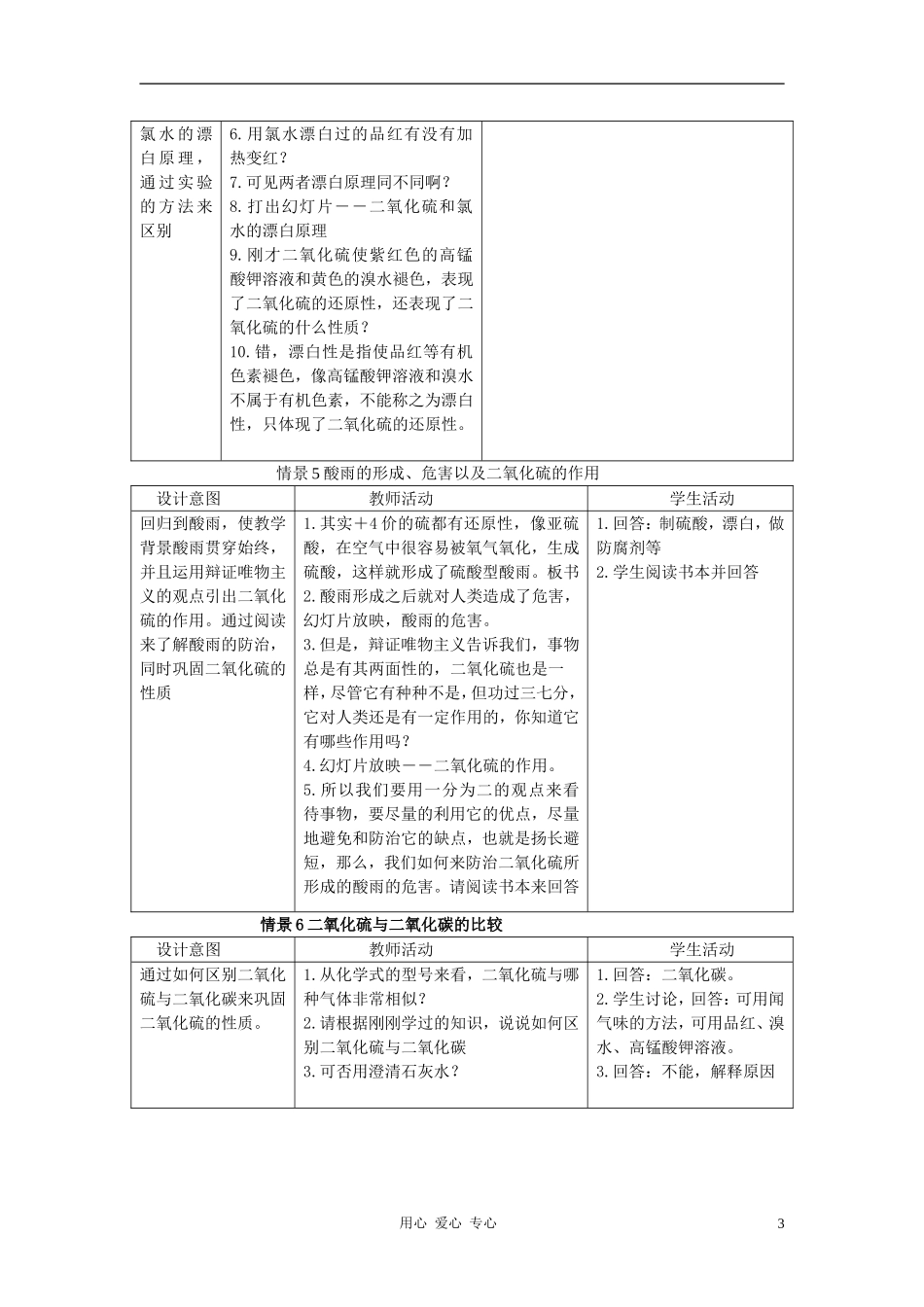 高中化学 专题4 硫、氮和可持续发展 第一单元 含硫化合物的性质和应用教案（5） 苏教版必修1_第3页