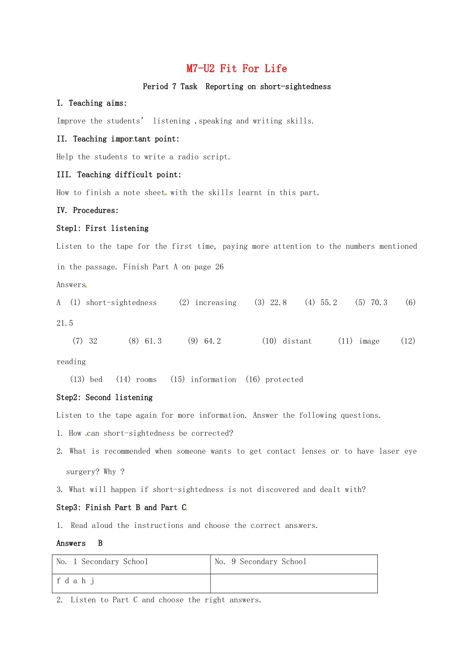 高中英语 Unit 2 Fit for life task教案 牛津译林版选修7-牛津版高二选修7英语教案_第1页