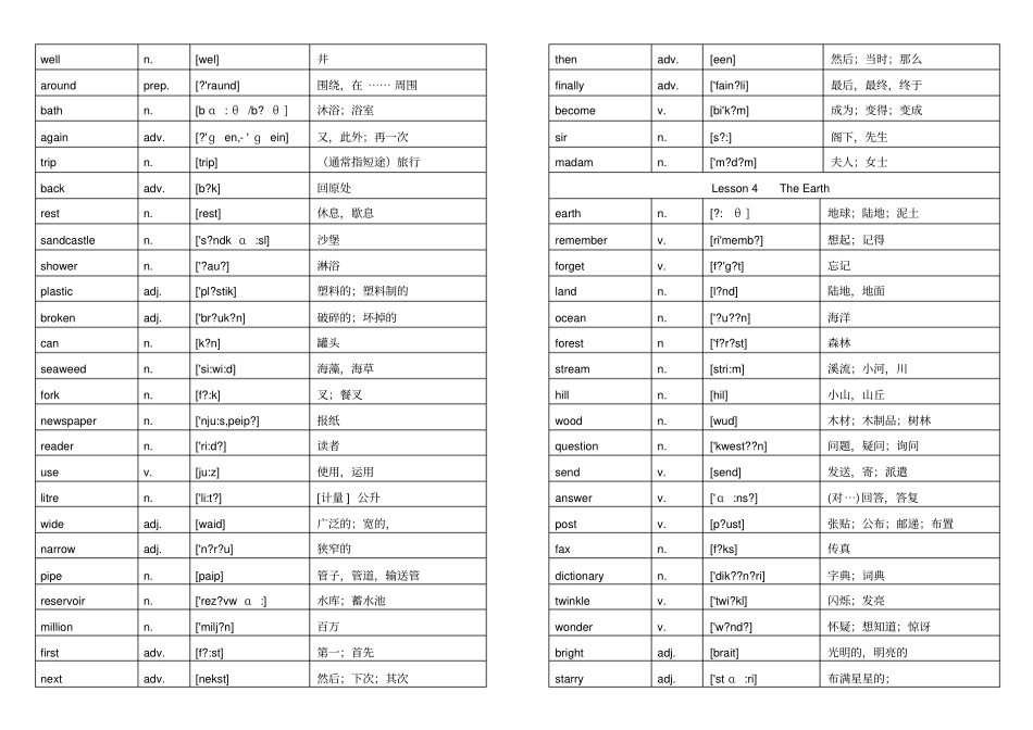 上海牛津英语B英语单词打印版带音标_第3页