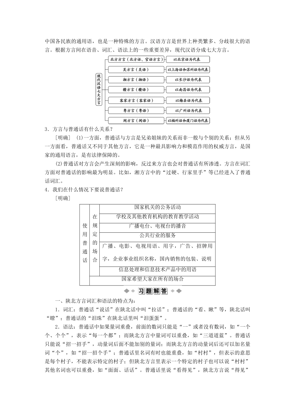 高中语文 第一课 走进汉语的世界 3 第三节 四方异声——普通话和方言教案 新人教版选修《语言文字应用》-新人教版高二《语言文字应用》语文教案_第2页