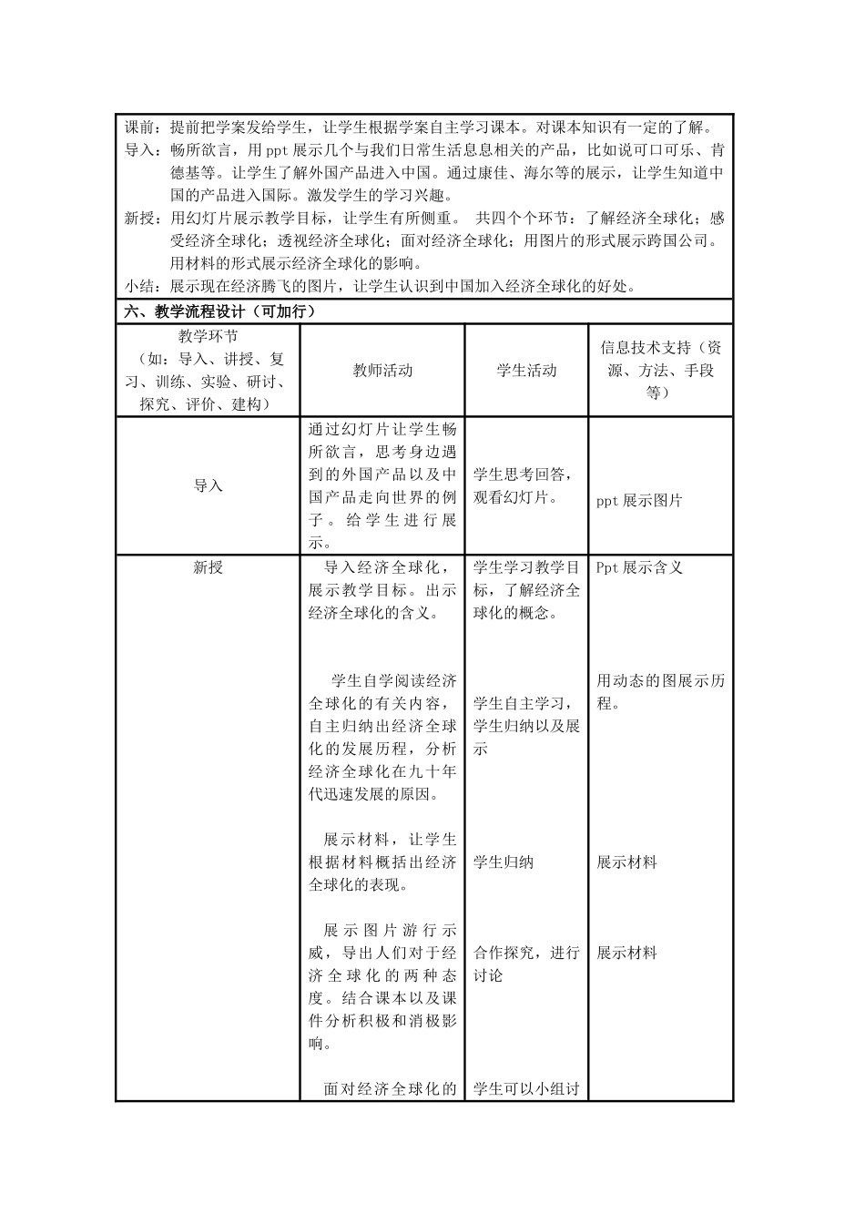 高中历史 第26课 经济全球化的趋势教案18 岳麓版必修2-岳麓版高一必修2历史教案_第2页