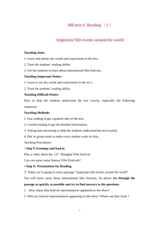 高中英语unit 4 reading 教案译林牛津版选修8