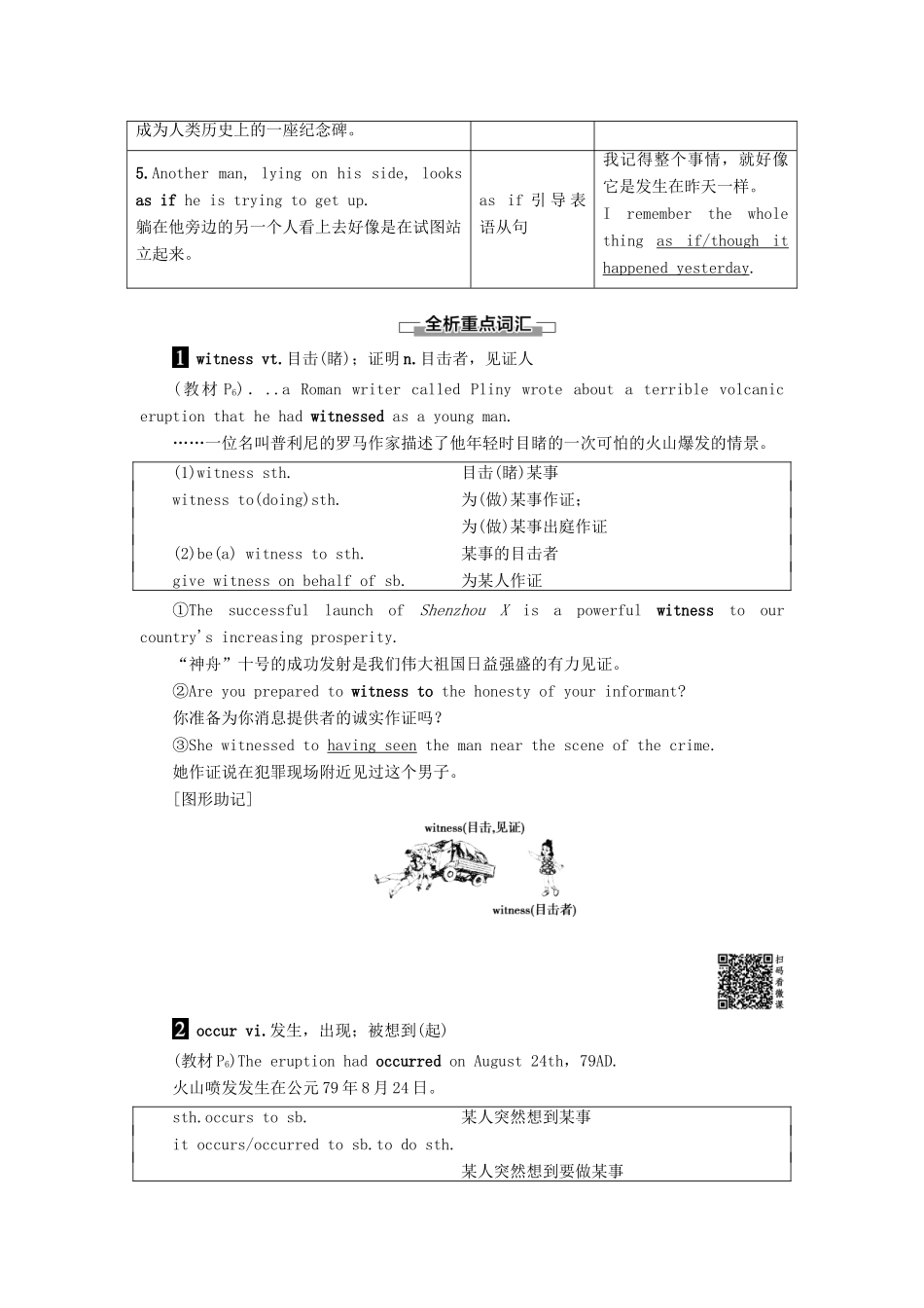 高中英语 Unit 16 Stories Section Ⅱ Language Points （Ⅰ）（Warm-up  Lesson 1）讲义 北师大版选修6-北师大版高二选修6英语教案_第3页