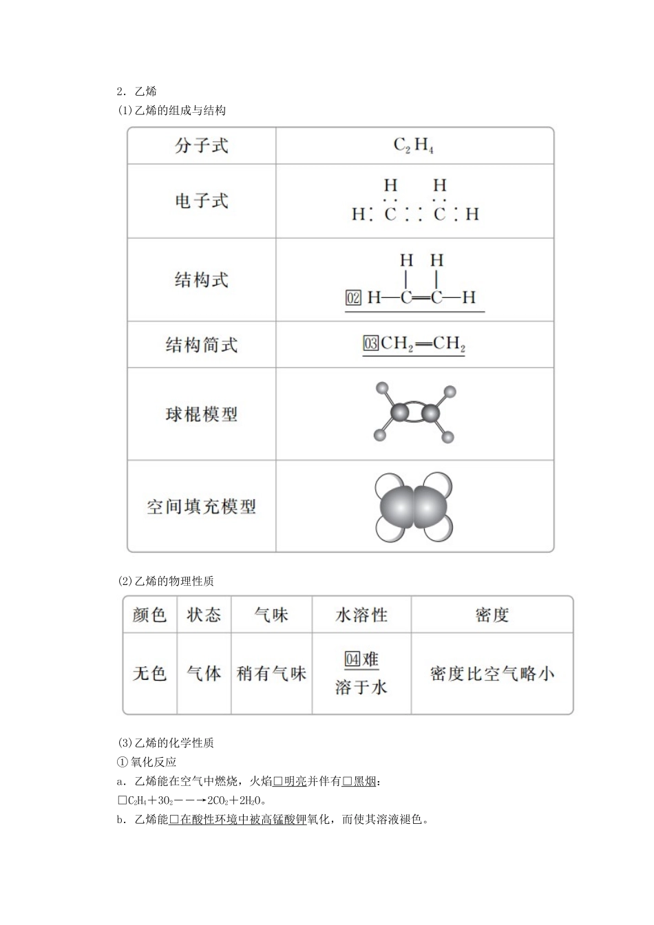 高中化学 第3章 简单的有机化合物 第2节 从化石燃料中获取有机化合物 第1课时 从天然气、石油和煤中获取燃料 石油裂解与乙烯教案 鲁科版第二册-鲁科版高一第二册化学教案_第2页