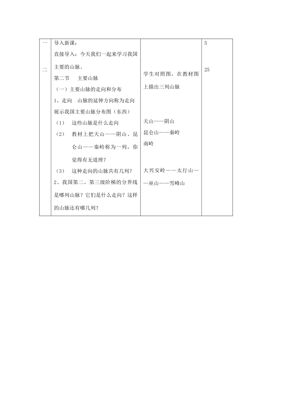 八年级地理上册 第一节《中国的地形》教案2 湘教版_第2页