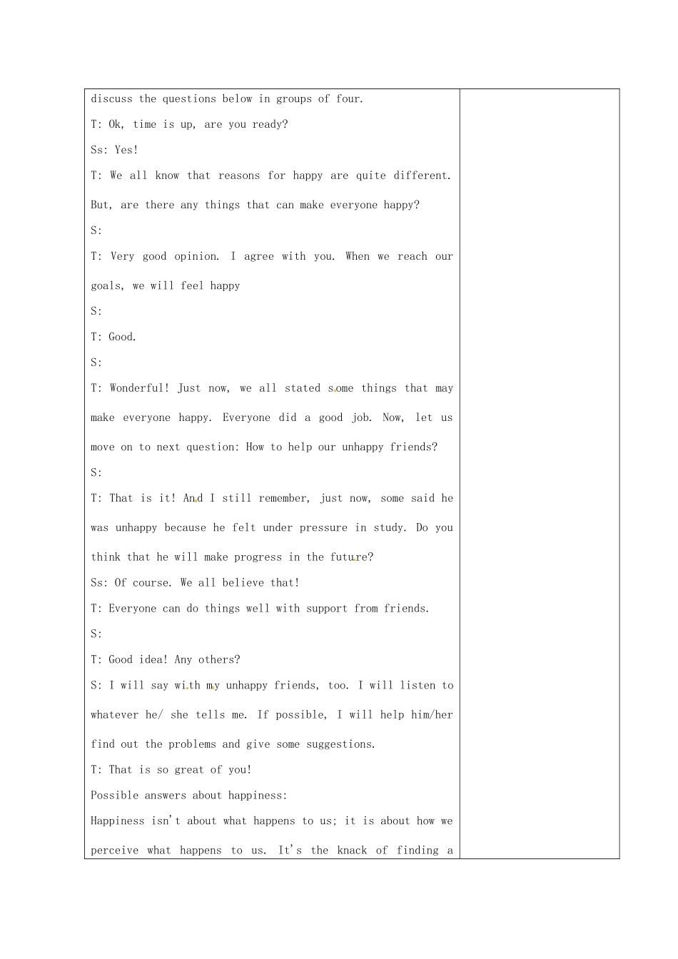 高中英语《Unit2 What is happiness to you》Welcome to the unit教案 牛津译林版选修6-牛津版高二选修6英语教案_第3页