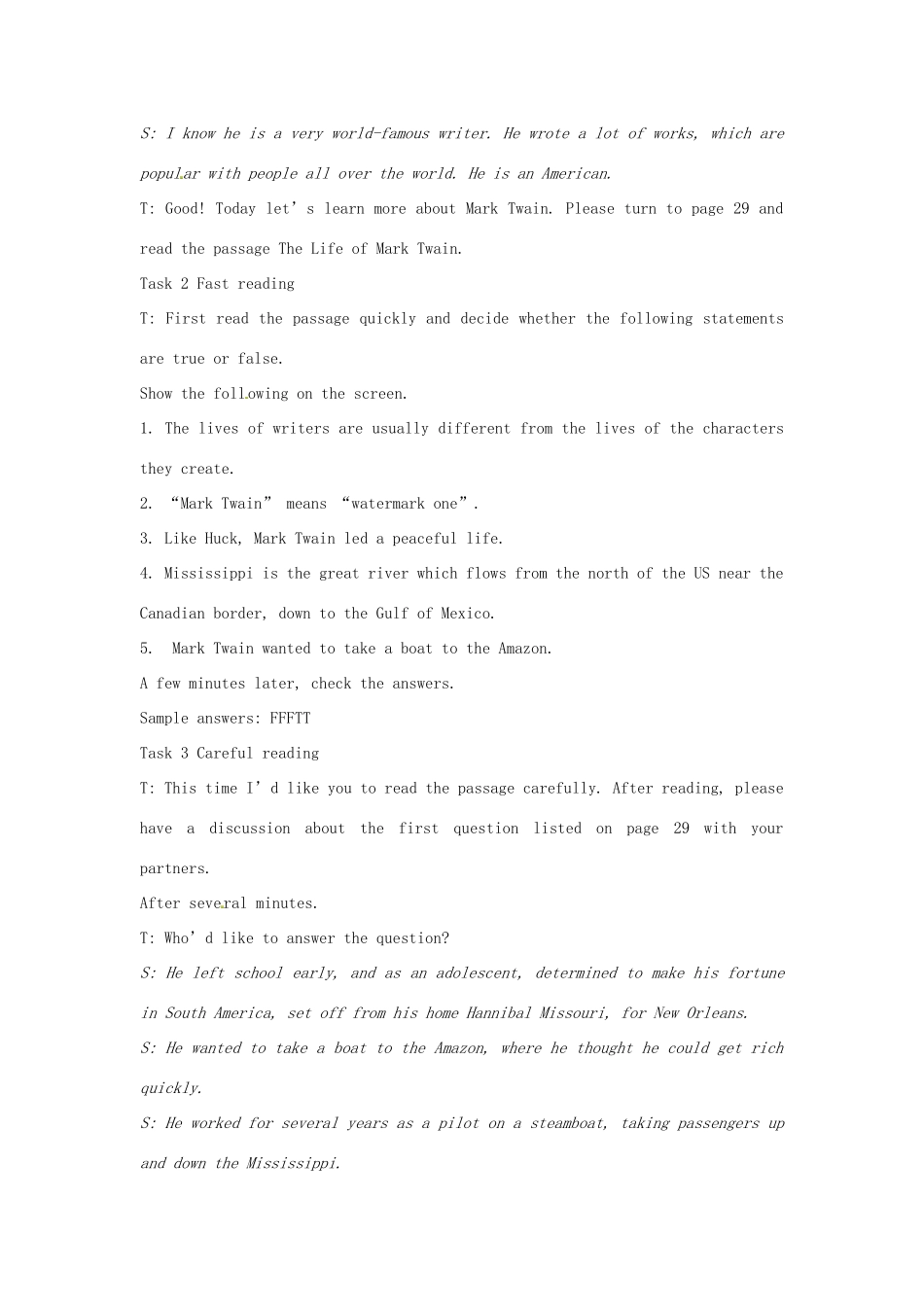 高中英语 Module3 TheFourth Period ExtensiveReading教案 外研版必修5-外研版高二必修5英语教案_第2页