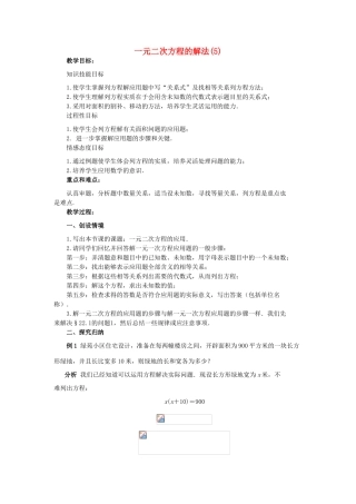 九年级数学上册 第23章 一元二次方程 §23.2 一元二次方程的解法名师教案5 华东师大版