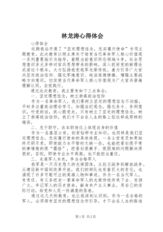 林龙涛心得体会