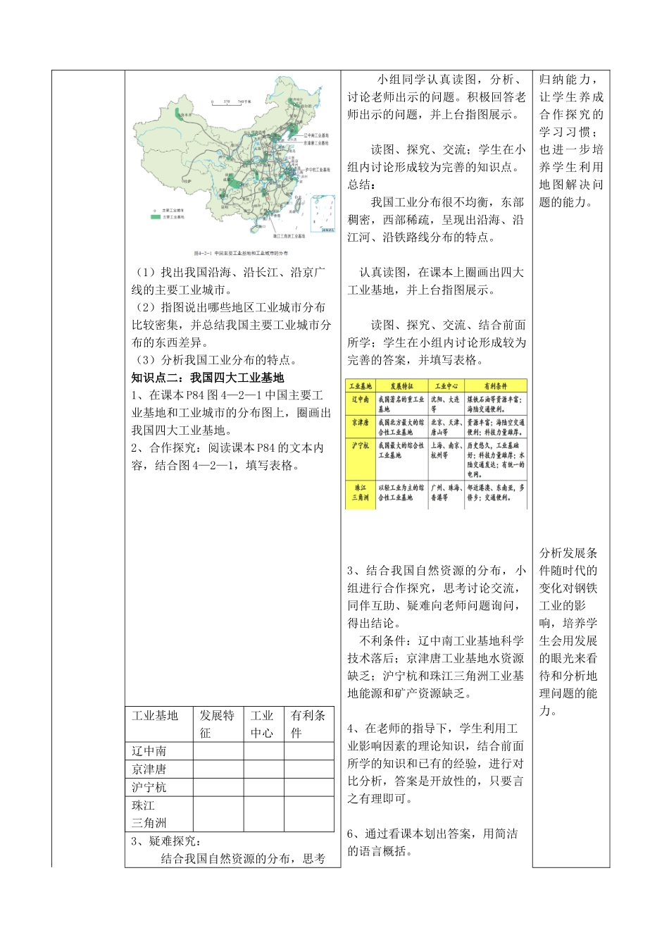 八年级地理上册 4.2 持续协调发展工业（第1课时）教案 （新版）商务星球版_第2页
