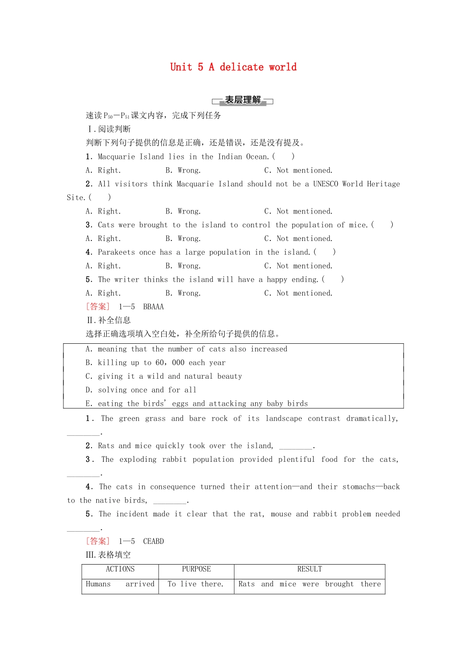 高中英语 Unit 5 A delicate world理解 课文精研读教师用书 外研版选择性必修第二册-外研版高二选择性必修第二册英语教案_第1页