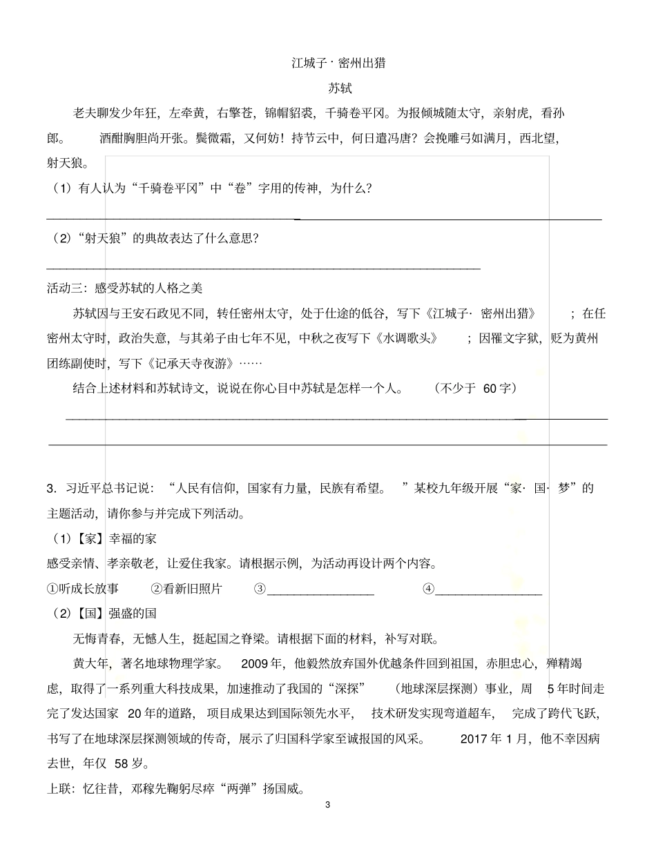 初三综合性学习活动专题_第3页