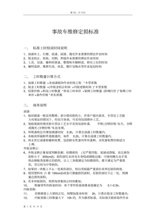 事故车维修定损标准