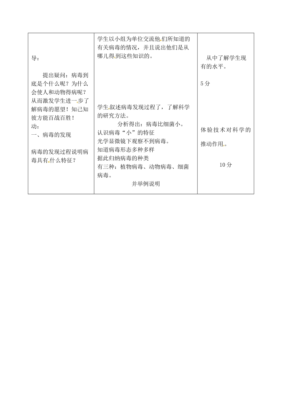 吉林省四平市第十七中学八年级生物上册 病毒教案 新人教版_第2页