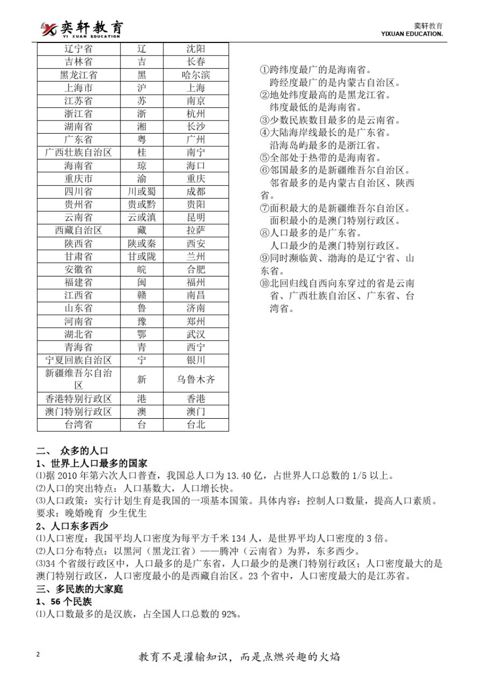 八年级上册地理知识点提纲_第2页