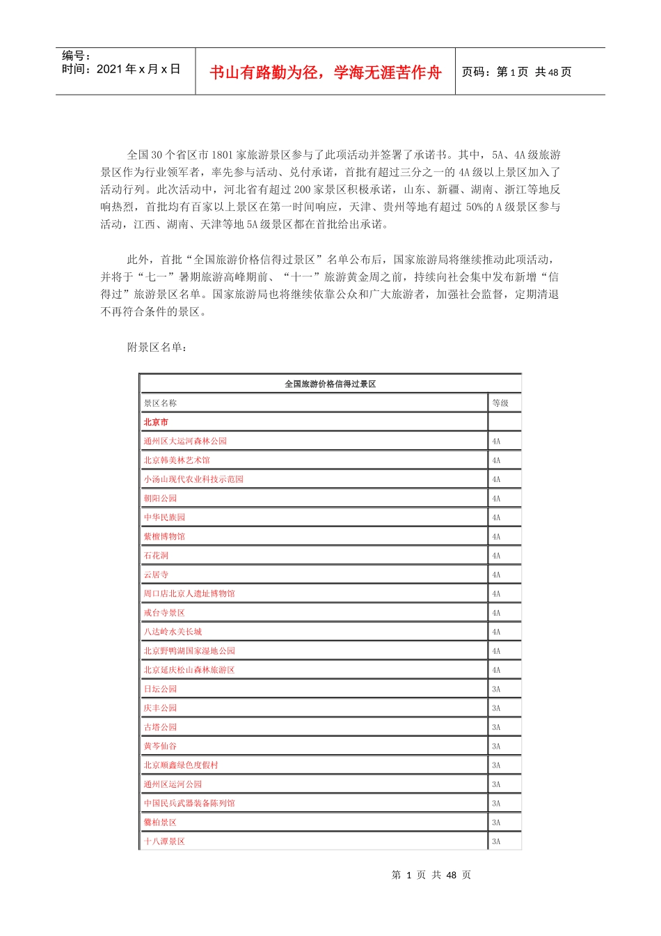 全国首批—信得过景区_旅游购物_生活休闲_第1页