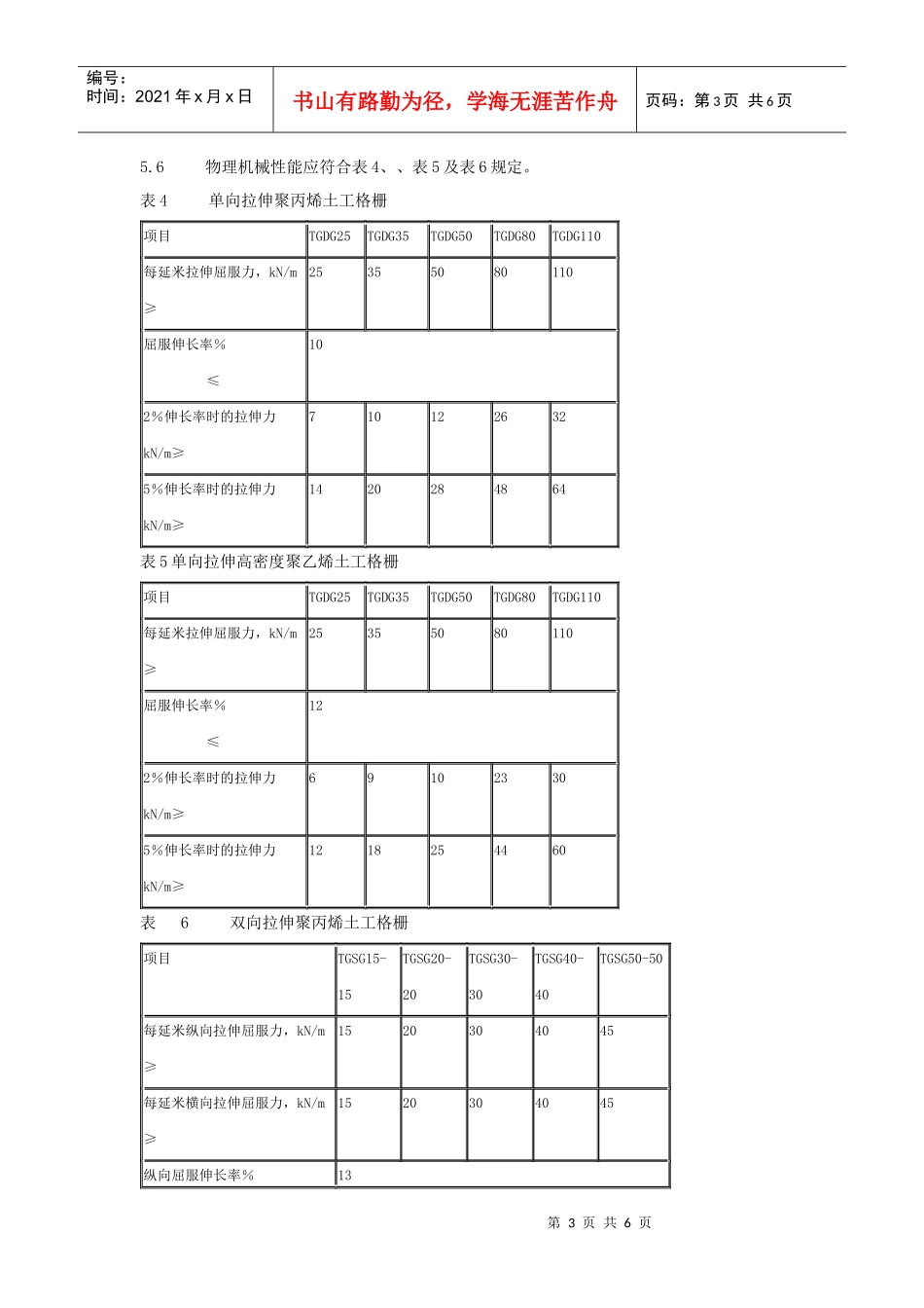众联塑料土工格栅及各种土工格栅的技术指标_第3页