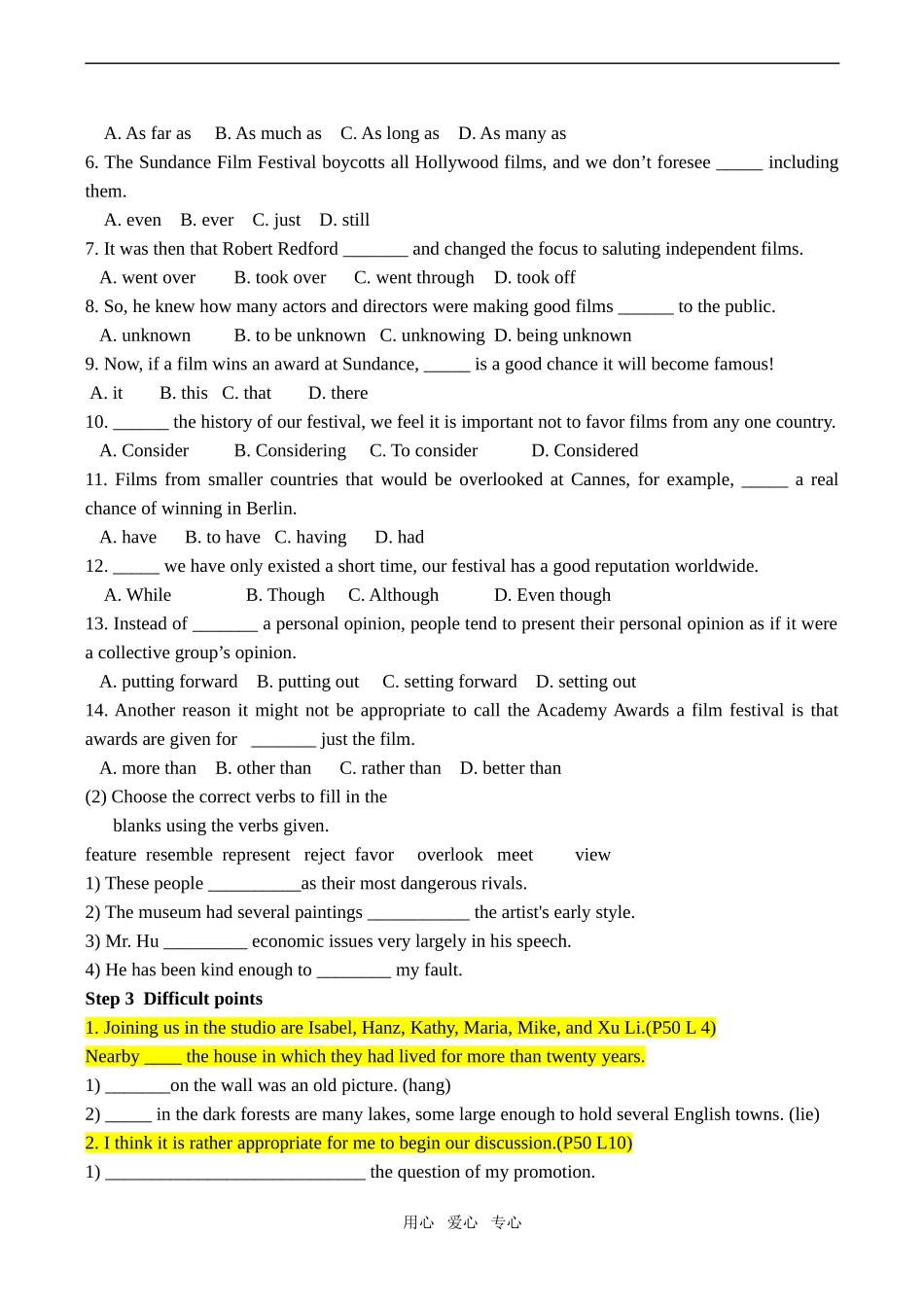 高中英语Unit4 Films and Film Events  Reading language items牛津版选修8_第2页