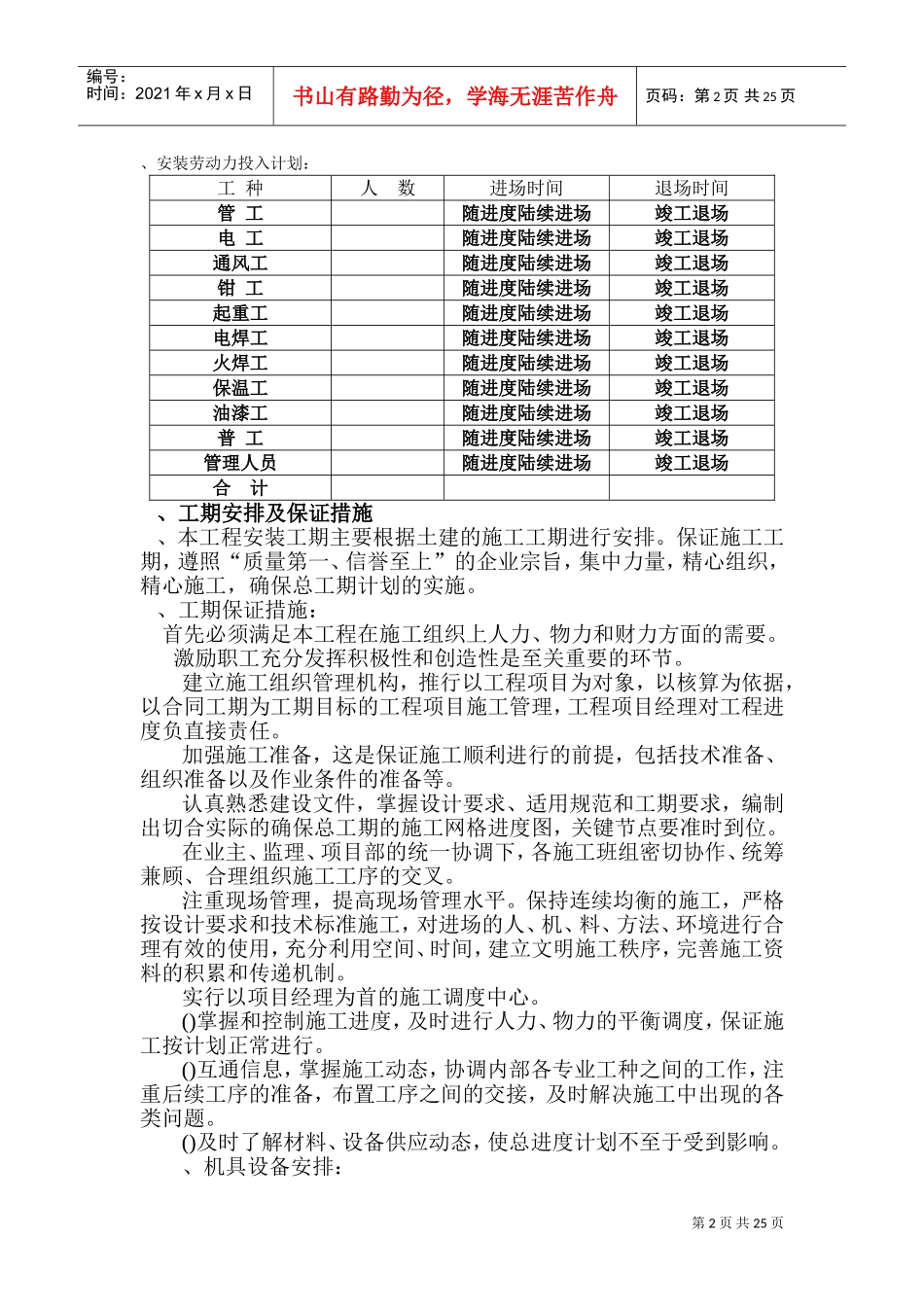 一鼎大厦安装工程施工组织设计(DOC48页)_第2页