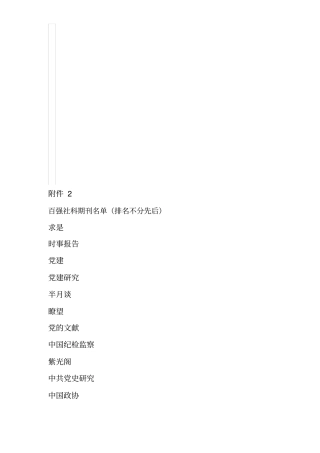 中国百强社科期刊名单