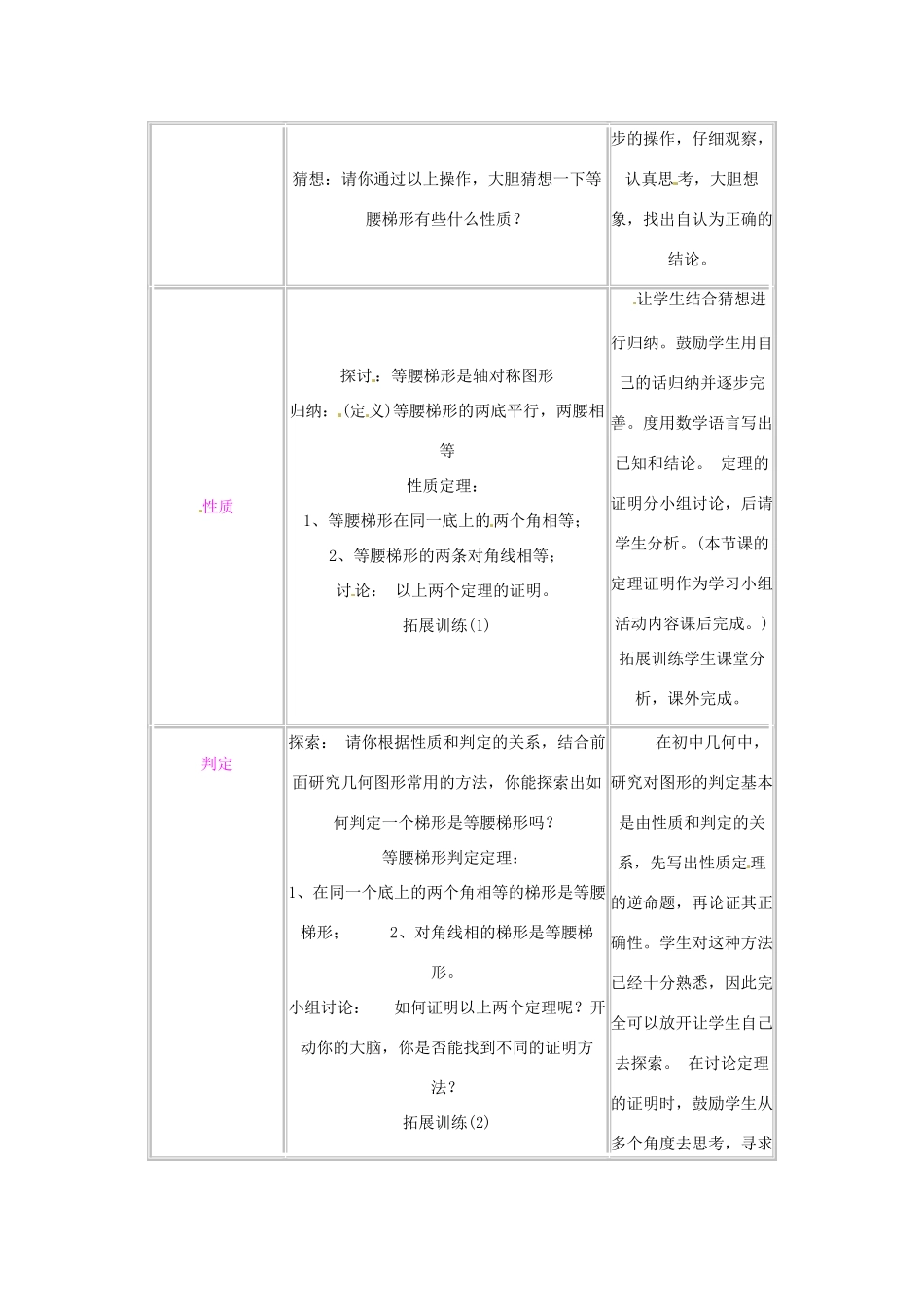 江苏省金湖县实验中学八年级数学上册 第十六章《16.3 等腰梯形》教案 华东师大版_第2页