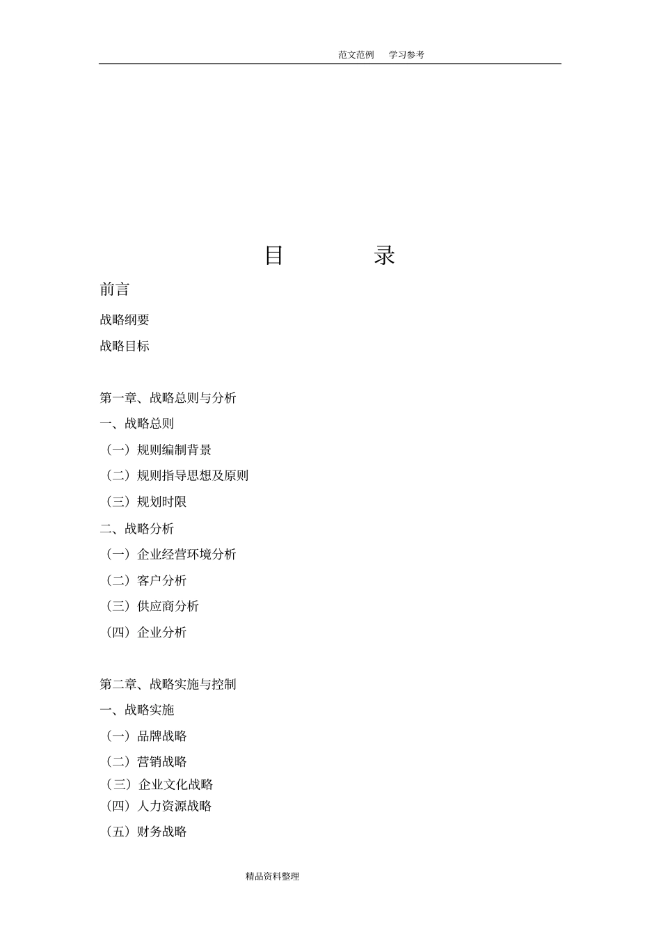 企业发展战略实施计划书_第2页