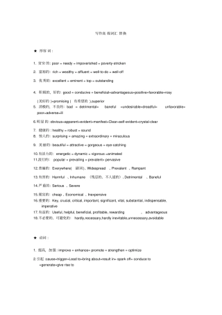 (完整word版)高中作文高级词汇替换