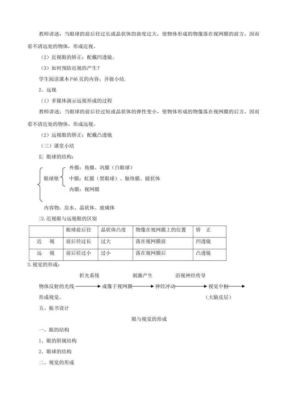 八年级生物上册 6.16.2人体对信息的感知（第1课时）教案 （新版）苏科版-（新版）苏科版初中八年级上册生物教案_第3页