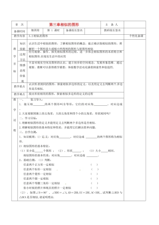 湖南省茶陵县世纪星实验学校九年级数学《3.2图形的相似》教案 人教新课标版