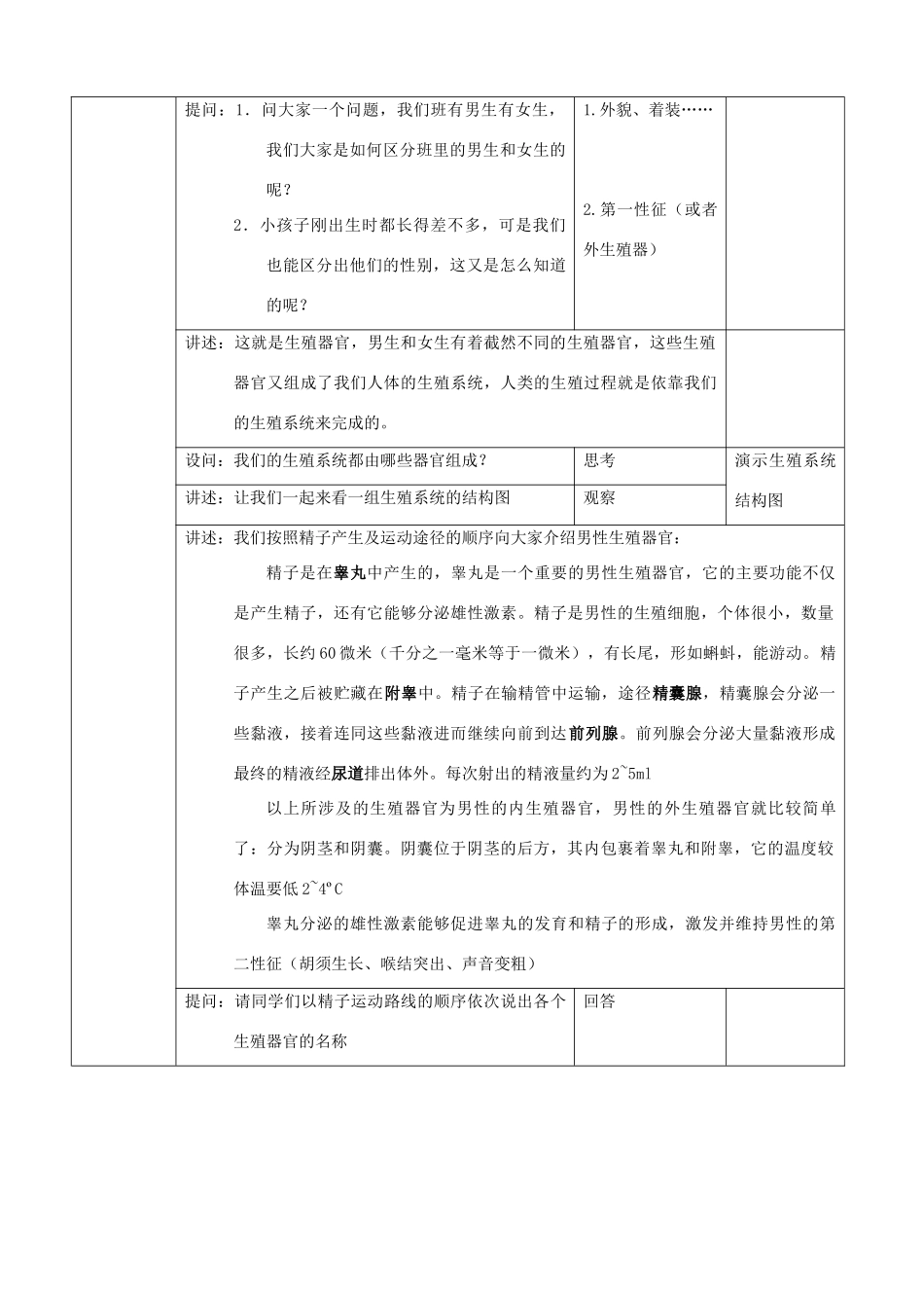 八年级生物上册 10.1.3人的生殖器官教案 北京课改版_第3页
