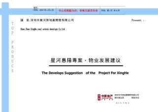 中原星河惠阳项目之物业发展建议