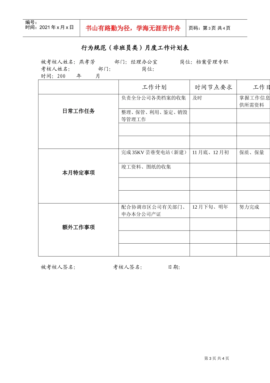 上海市电力公司档案管理行为规范考评表_第3页