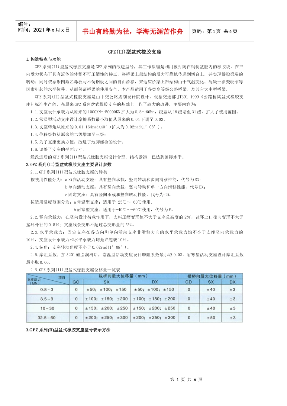 GPZ(II)型盆式橡胶支座安装方法_第1页