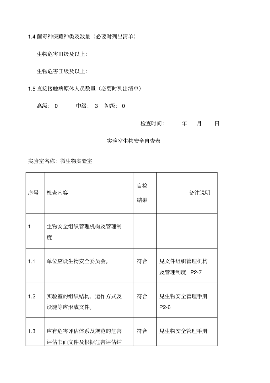 实验室生物安全自查表_第2页