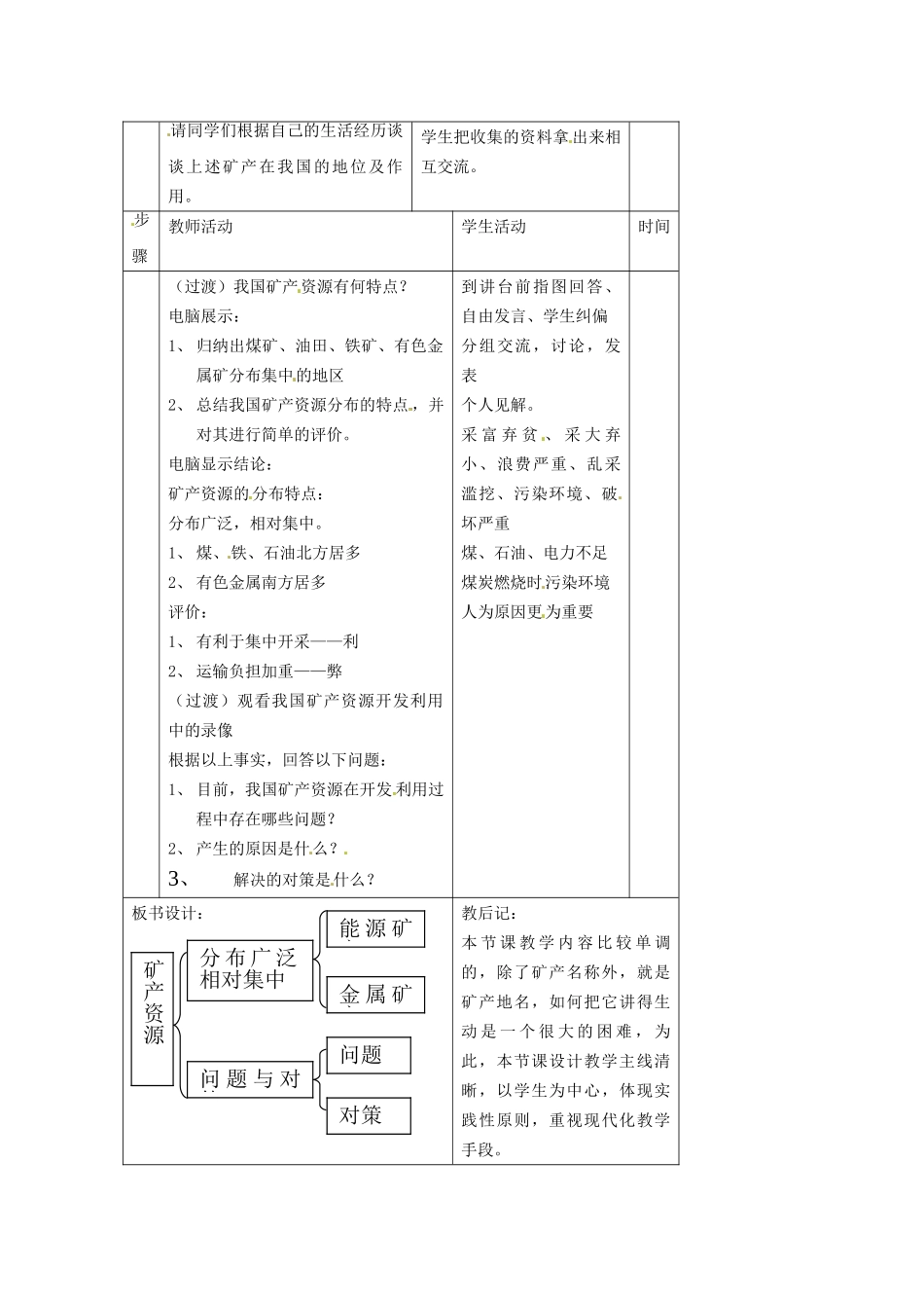 八年级地理上册 第三章 第一节 自然资源概况教案1 湘教版_第2页