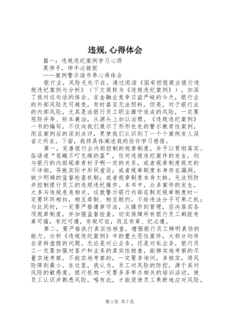 违规,心得体会
