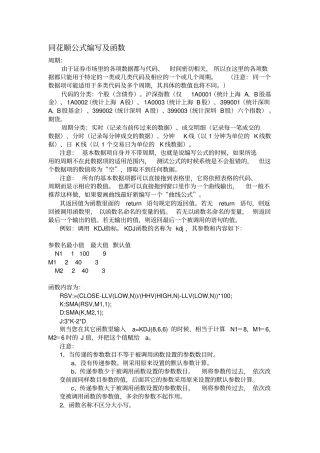 同花顺常用公式函数大全